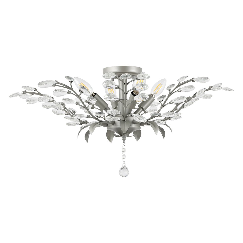 Elisana Ontemporary Bohemian Iron/Acrylic Led Semi Flush Mount. Picture 1
