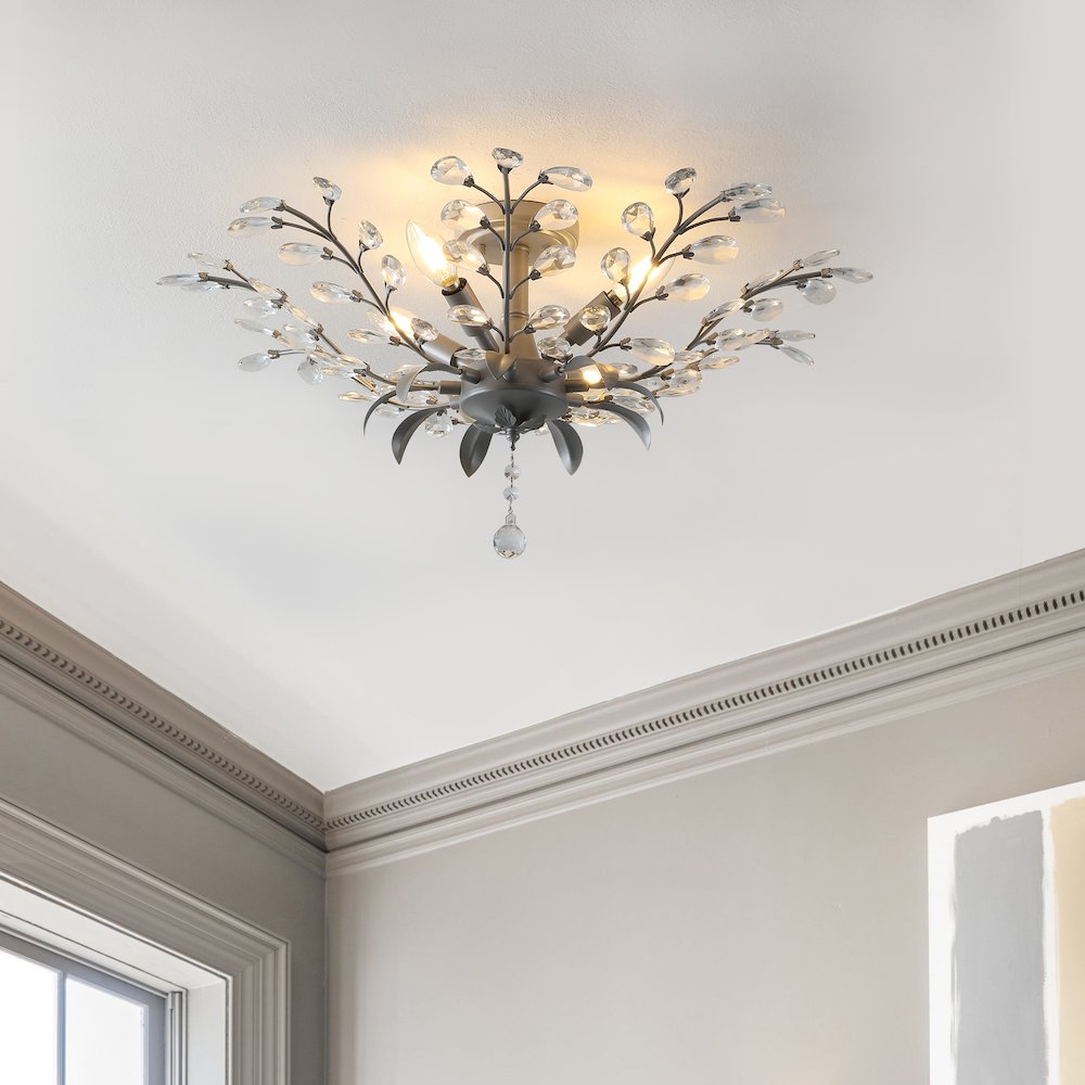 Elisana Ontemporary Bohemian Iron/Acrylic Led Semi Flush Mount. Picture 4