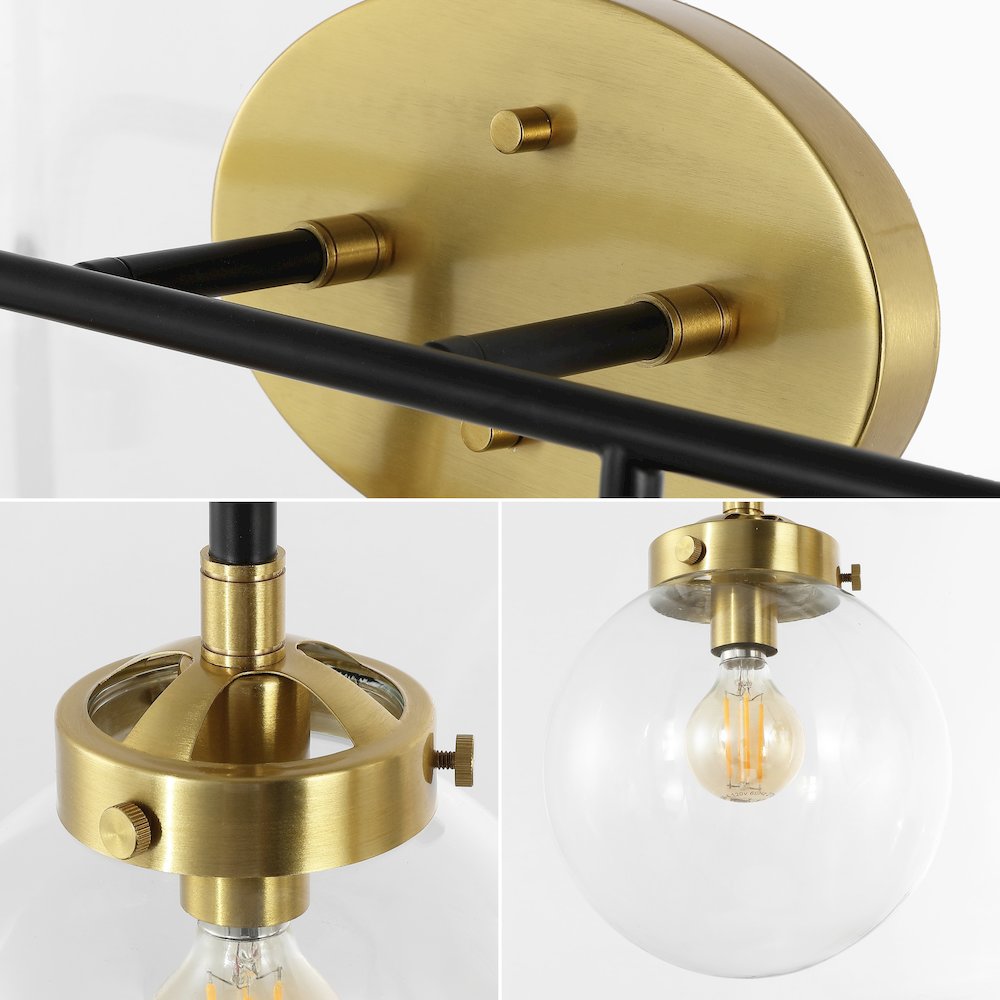 Caleb 4-Light Contemporary Transitional Iron/Glass Led Vanity Light. Picture 5