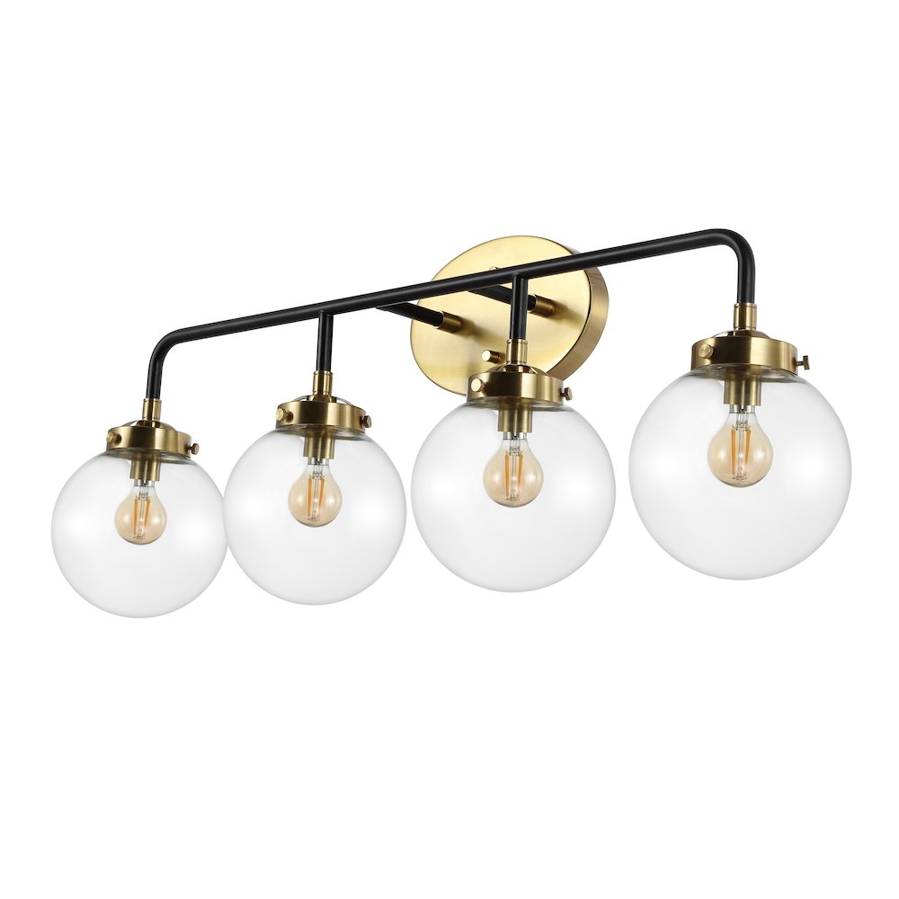 Caleb 4-Light Contemporary Transitional Iron/Glass Led Vanity Light. Picture 2
