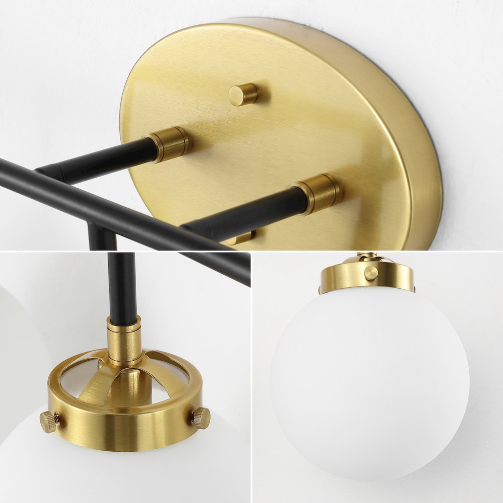 Caleb 4-Light Contemporary Transitional Iron/Glass Led Vanity Light. Picture 5