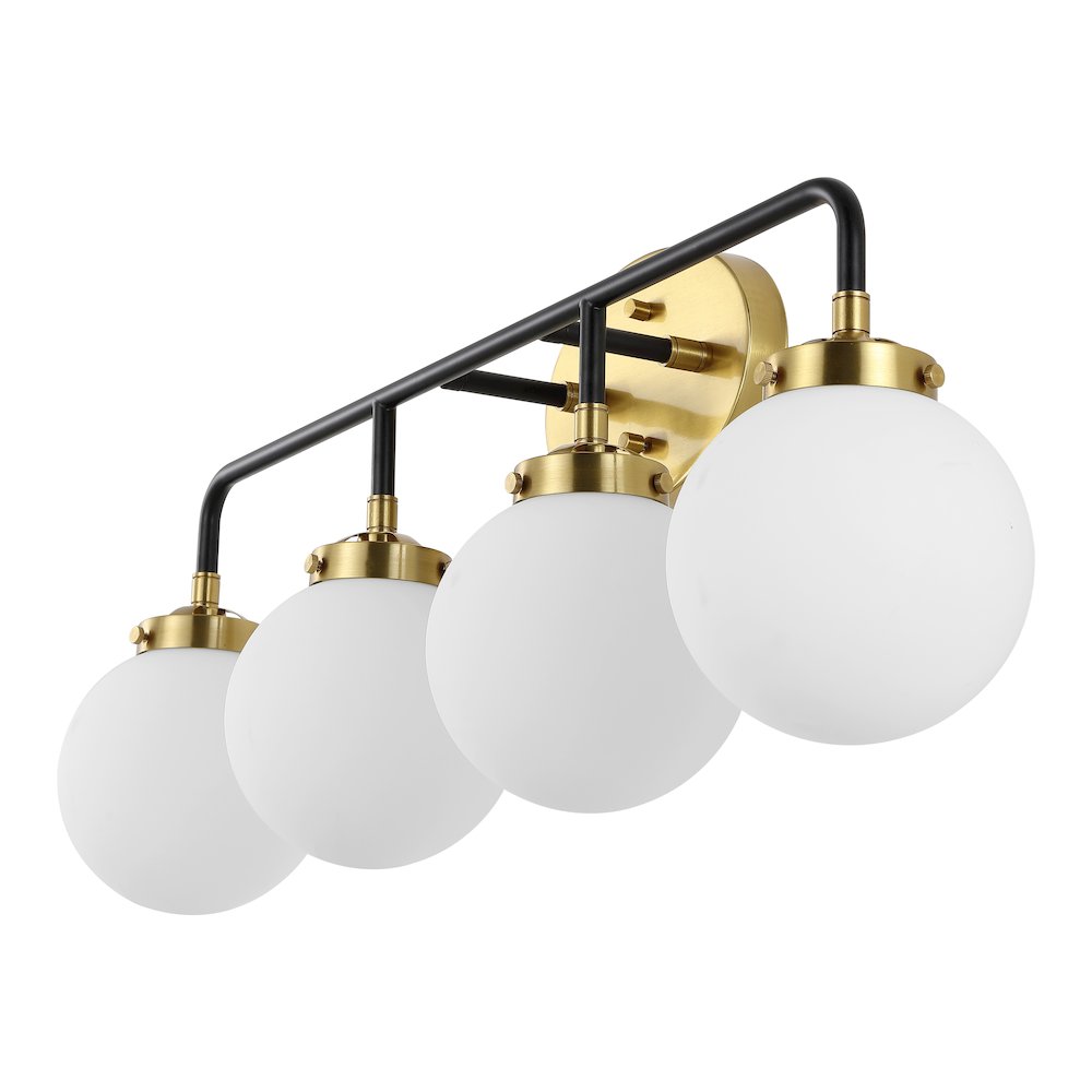 Caleb 4-Light Contemporary Transitional Iron/Glass Led Vanity Light. Picture 2