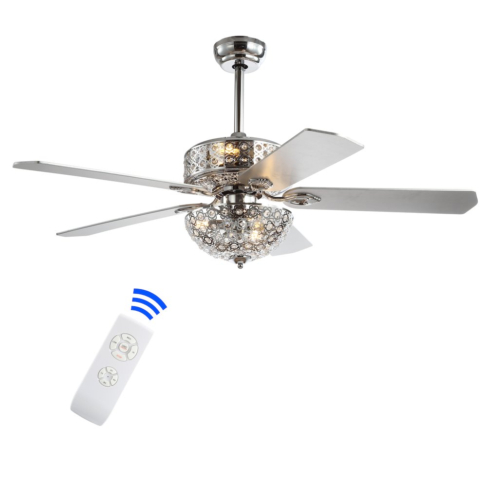 Zara Filigree Metal/Wood Led Ceiling Fan. Picture 1