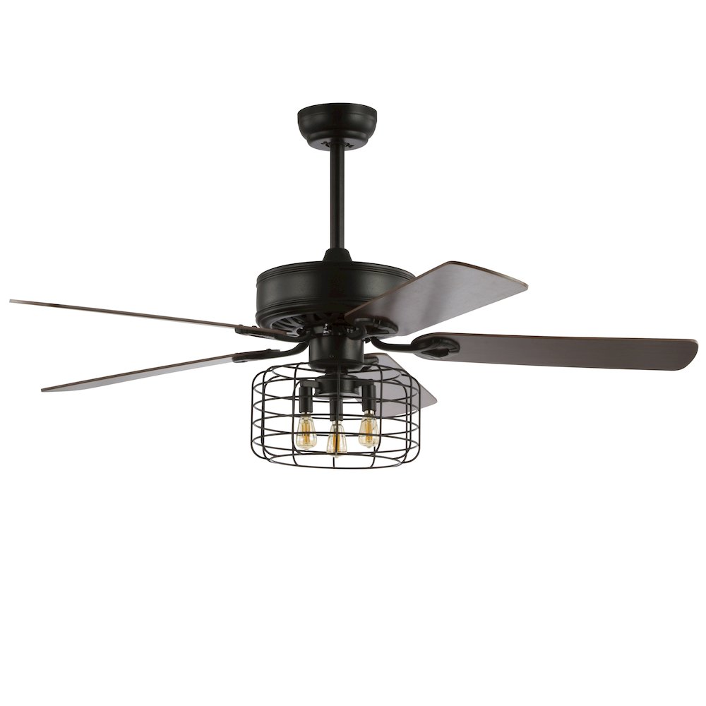Asher Industrial Metal/Wood Led Ceiling Fan With Remote. Picture 2