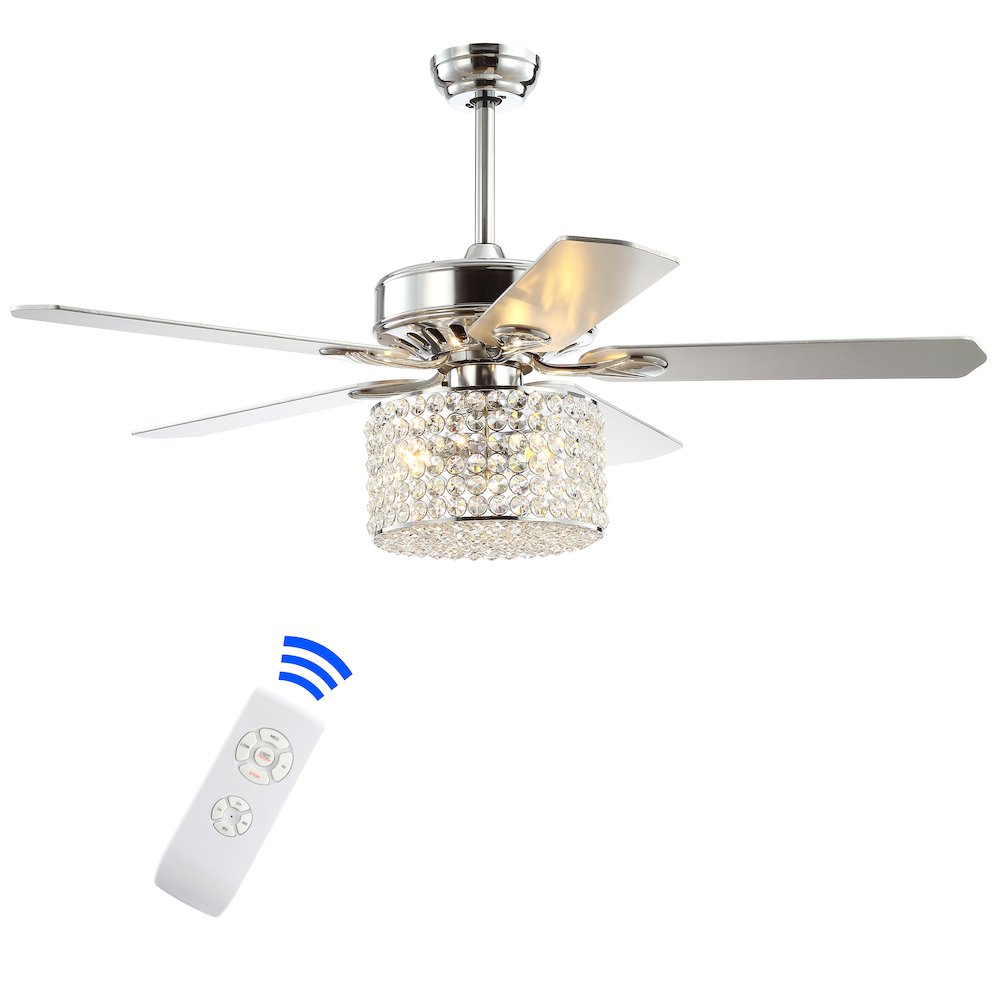 Brandy Crystal Prism Drum Led Ceiling Fan With Remote. Picture 1
