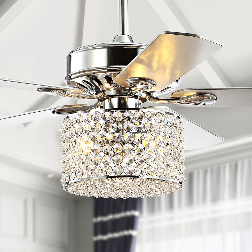Brandy Crystal Prism Drum Led Ceiling Fan With Remote. Picture 9