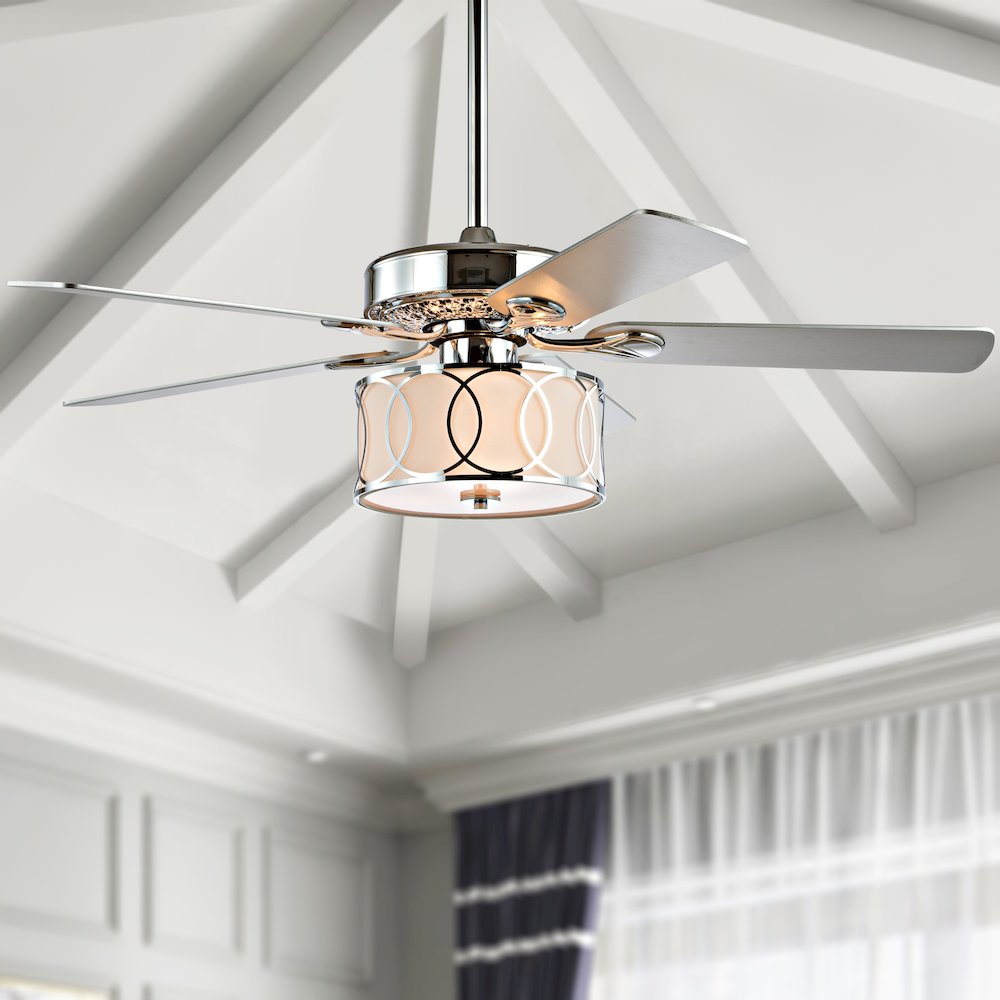 Circe Transitional Glam Drum Shade Led Ceiling Fan With Remote. Picture 10
