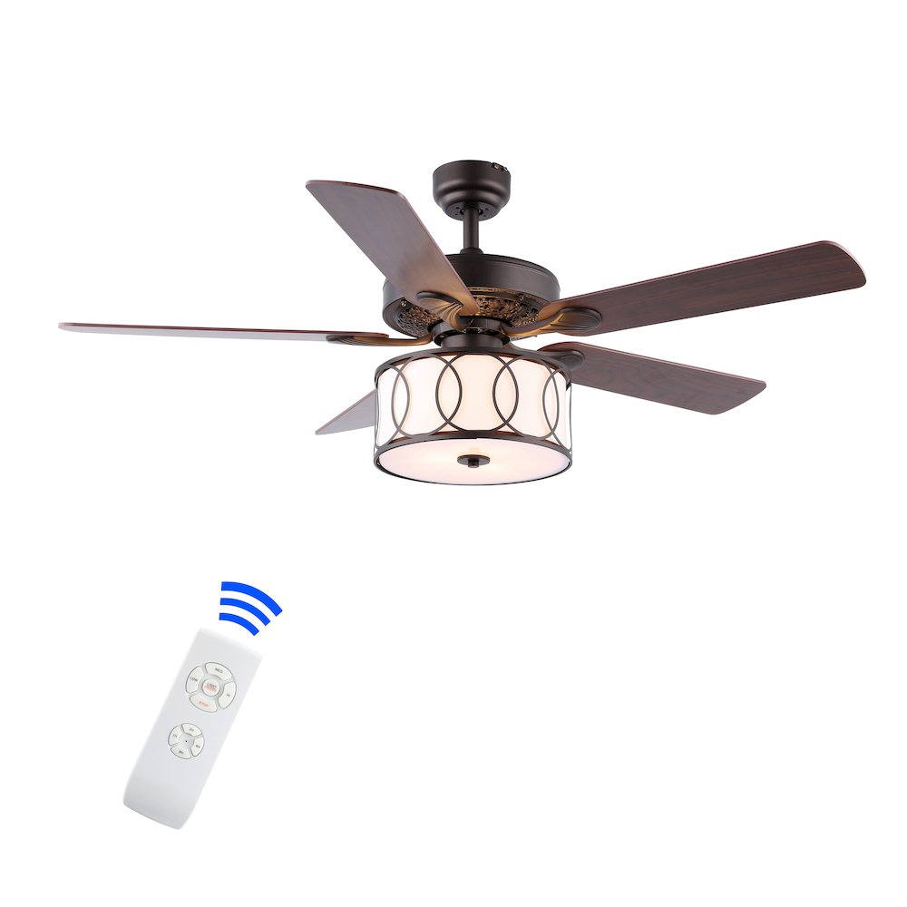 Circe Transitional Glam Drum Shade Led Ceiling Fan With Remote. Picture 11