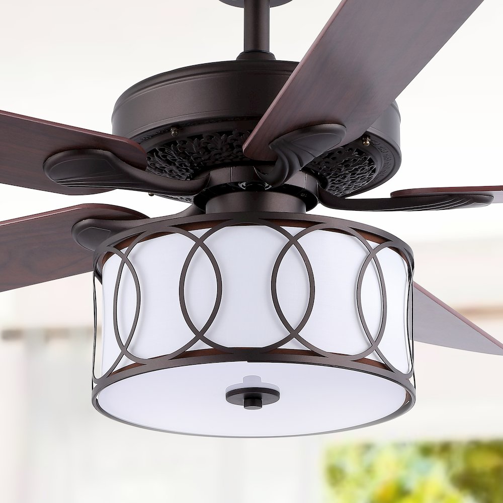Circe Transitional Glam Drum Shade Led Ceiling Fan With Remote. Picture 10