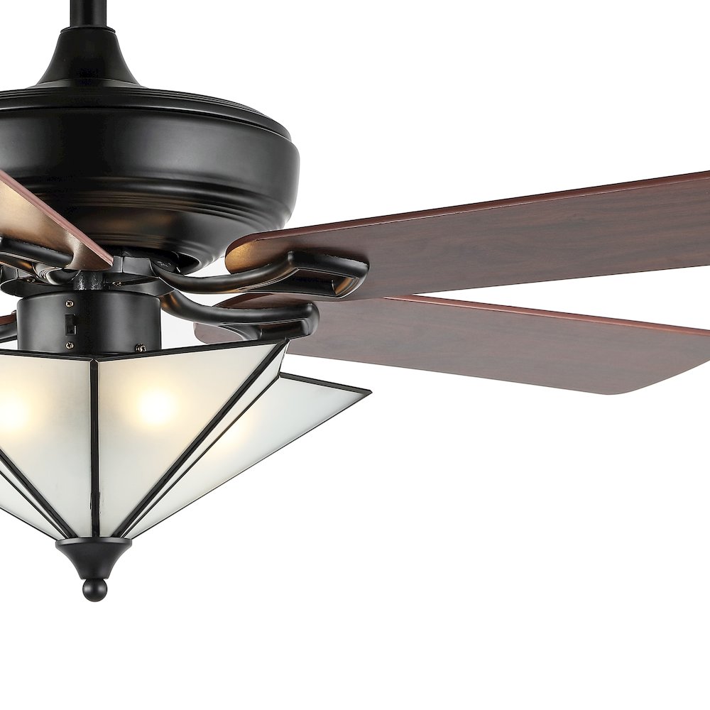 Moravia Farmhouse Rustic Iron Star Shade Led Ceiling Fan With Remote. Picture 3
