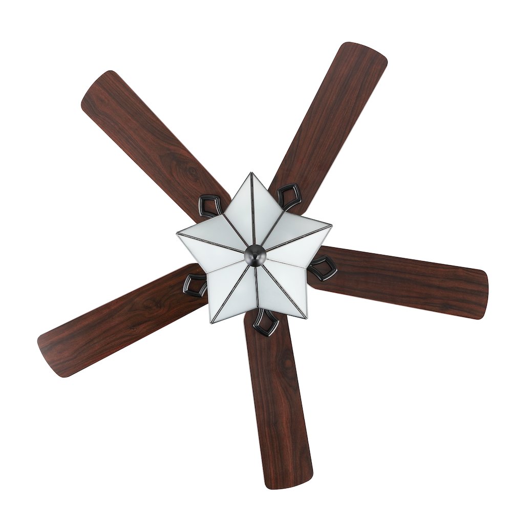 Moravia Farmhouse Rustic Iron Star Shade Led Ceiling Fan With Remote. Picture 6