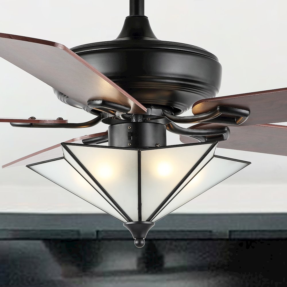 Moravia Farmhouse Rustic Iron Star Shade Led Ceiling Fan With Remote. Picture 12