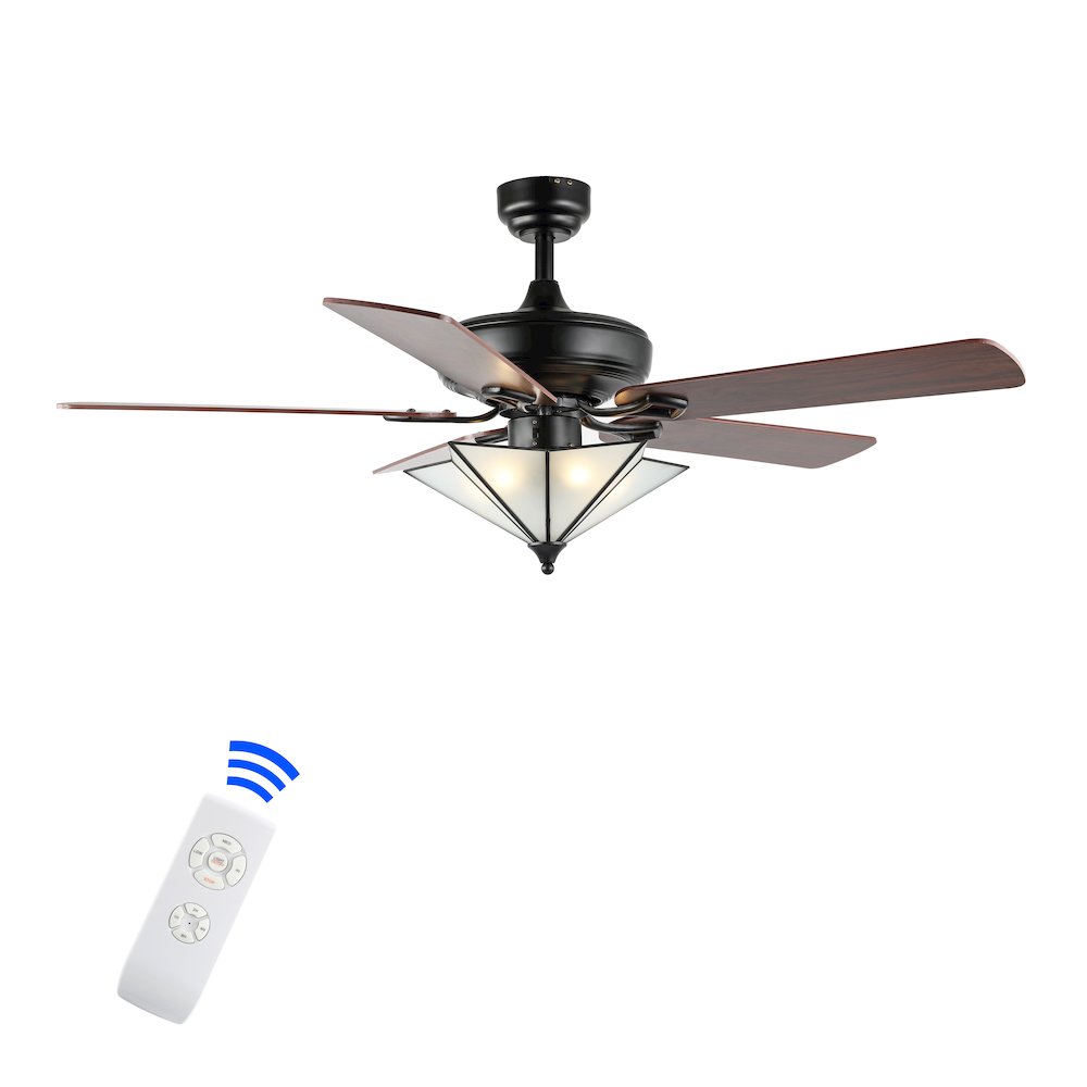 Moravia Farmhouse Rustic Iron Star Shade Led Ceiling Fan With Remote. Picture 11