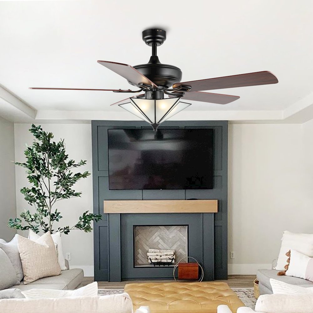 Moravia Farmhouse Rustic Iron Star Shade Led Ceiling Fan With Remote. Picture 8