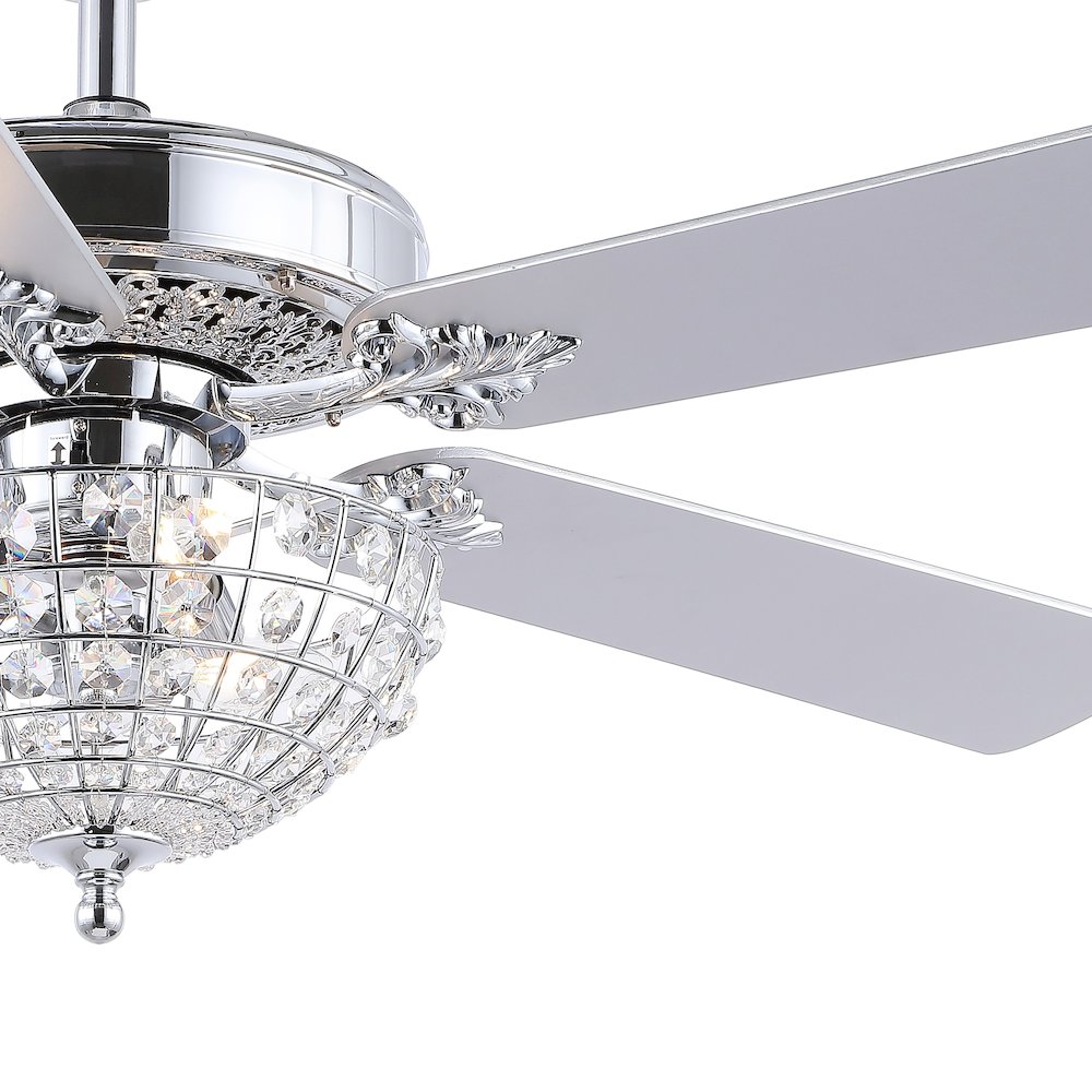 Mandy Glam Classic Crystal Dome Shade Led Ceiling Fan With Remote. Picture 3