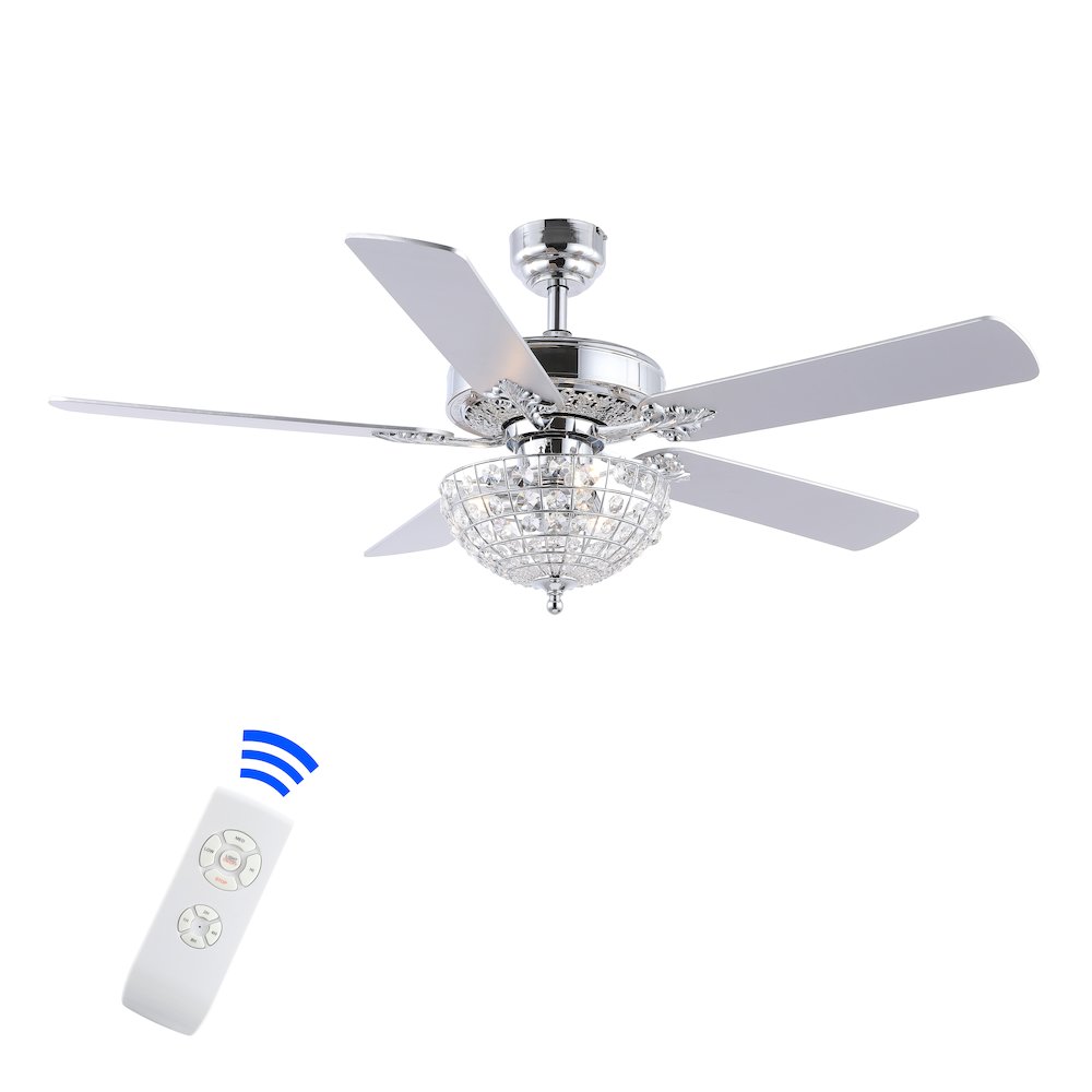 Mandy Glam Classic Crystal Dome Shade Led Ceiling Fan With Remote. Picture 11