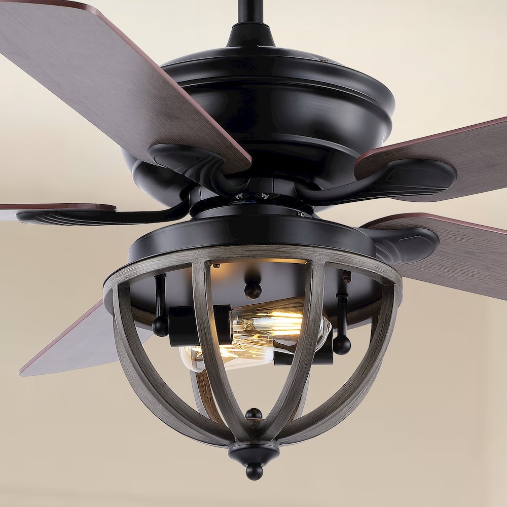 Jasper Farmhouse Industrial Iron Dome Shade Led Ceiling Fan With Remote. Picture 12