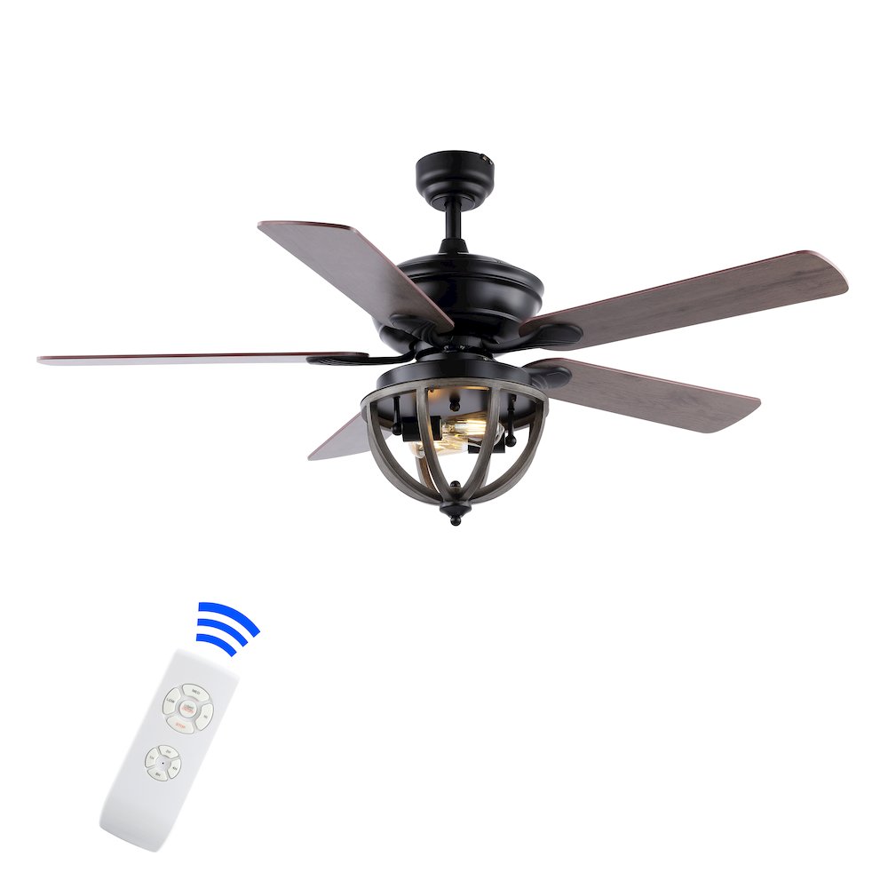 Jasper Farmhouse Industrial Iron Dome Shade Led Ceiling Fan With Remote. Picture 11