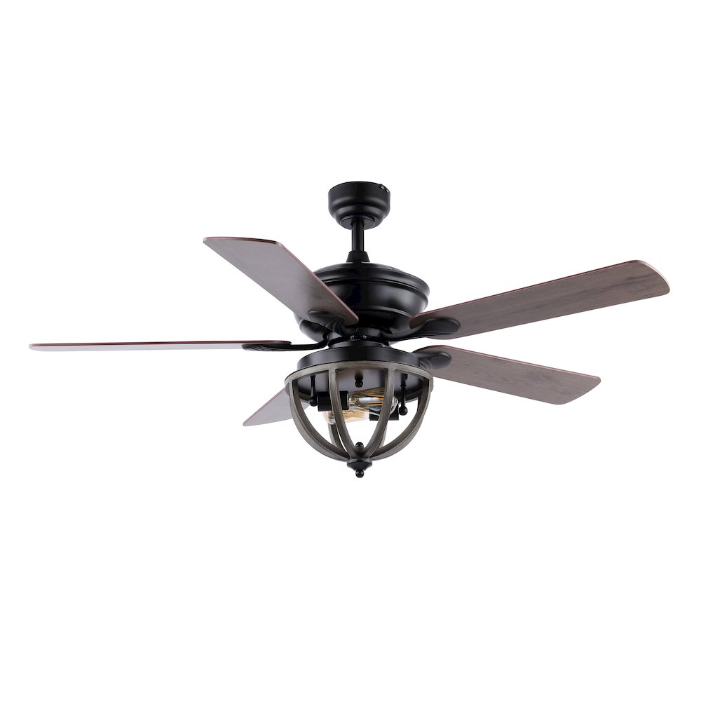 Jasper Farmhouse Industrial Iron Dome Shade Led Ceiling Fan With Remote. Picture 2