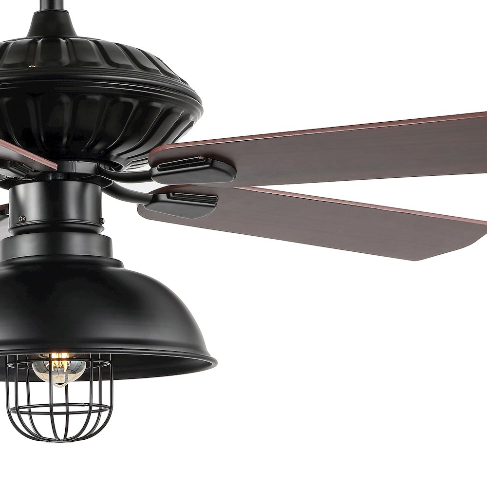 Ashton Farmhouse Industrial Iron Dome Shade Led Ceiling Fan With Remote. Picture 3