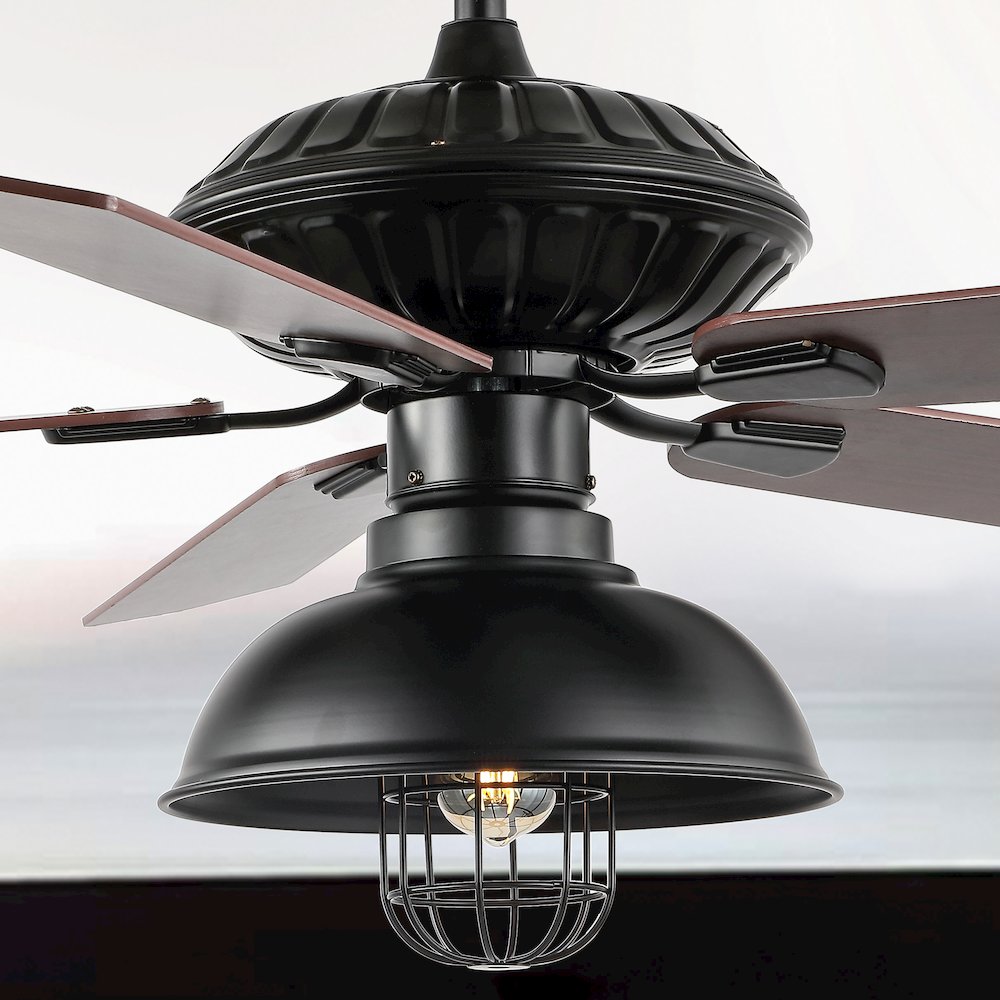 Ashton Farmhouse Industrial Iron Dome Shade Led Ceiling Fan With Remote. Picture 10