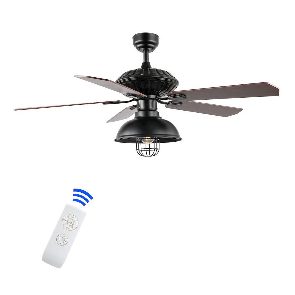 Ashton Farmhouse Industrial Iron Dome Shade Led Ceiling Fan With Remote. Picture 9