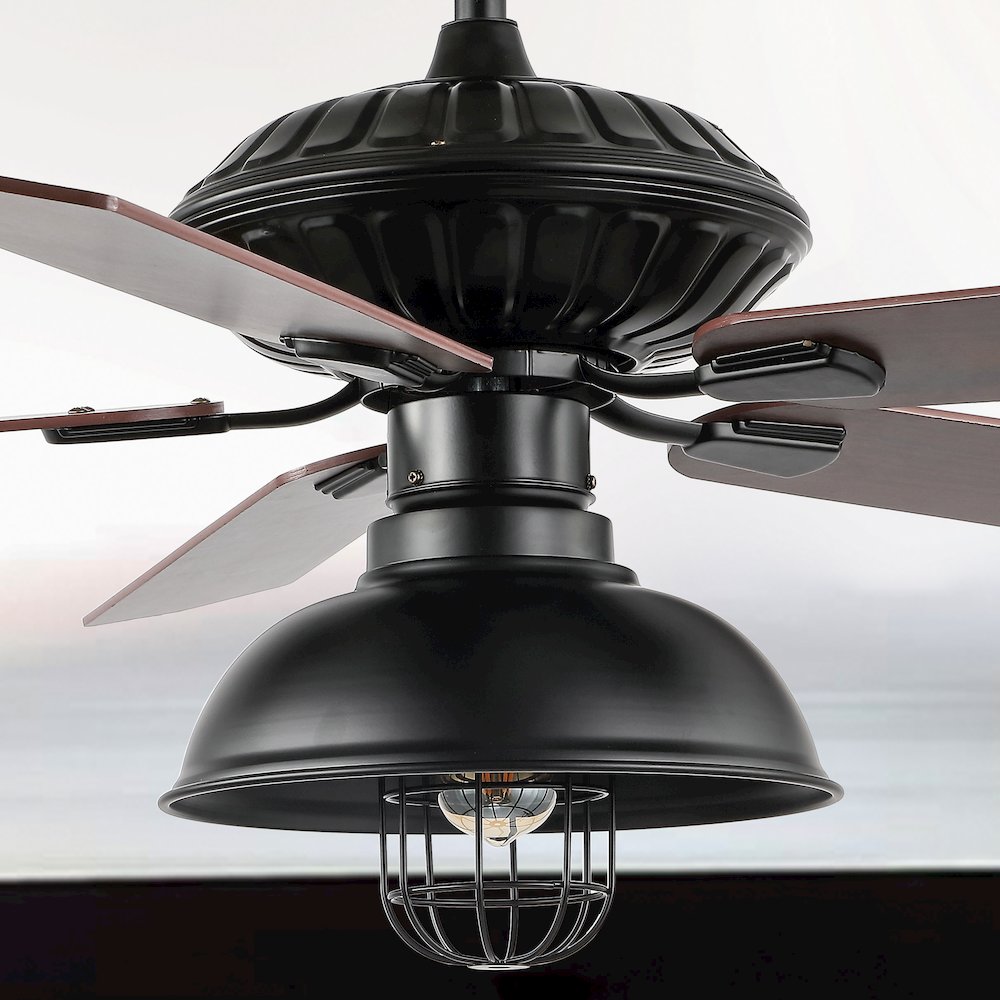 Ashton Farmhouse Industrial Iron Dome Shade Led Ceiling Fan With Remote. Picture 8