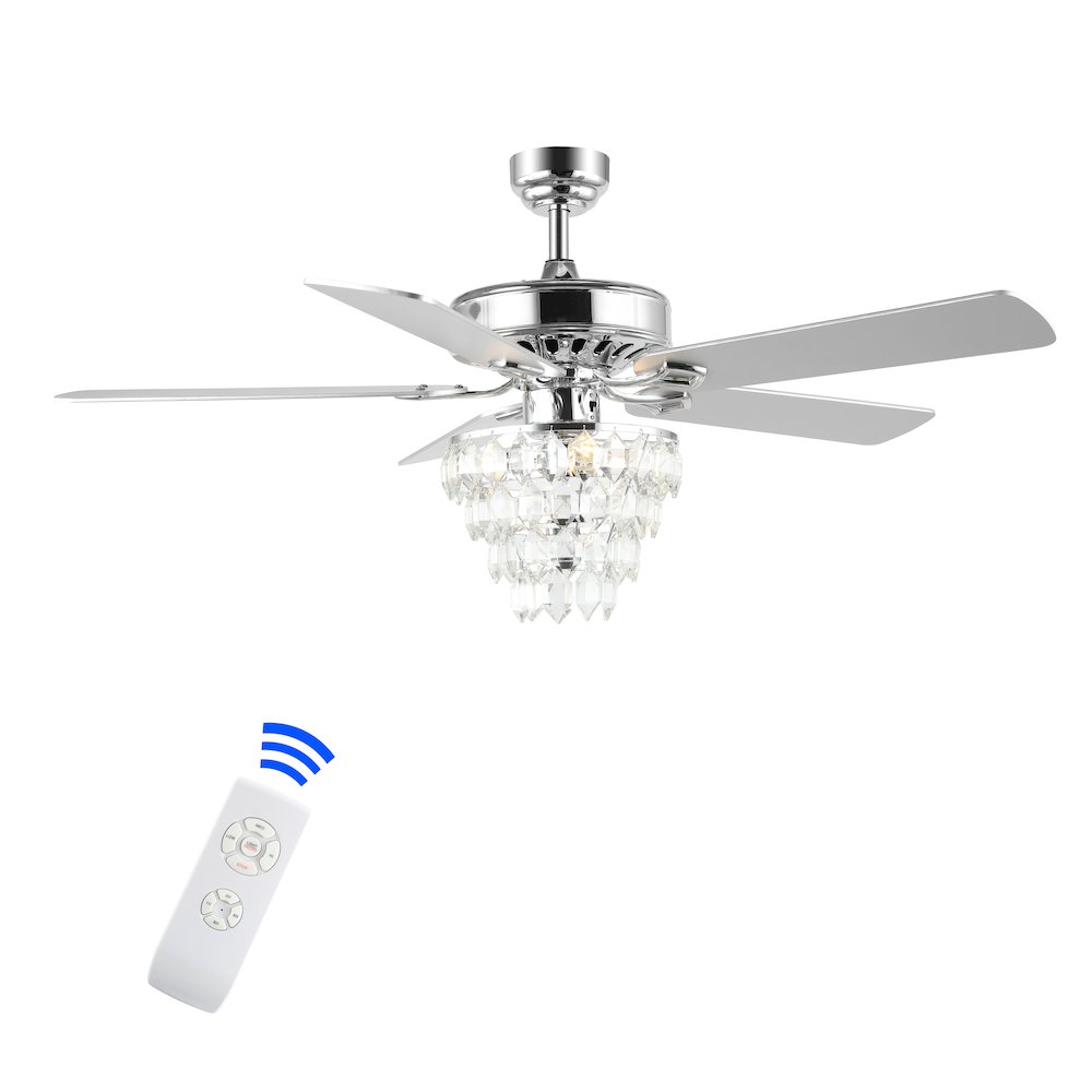 Mindy Glam Modern Crystal Shade Led Ceiling Fan With Remote. Picture 11