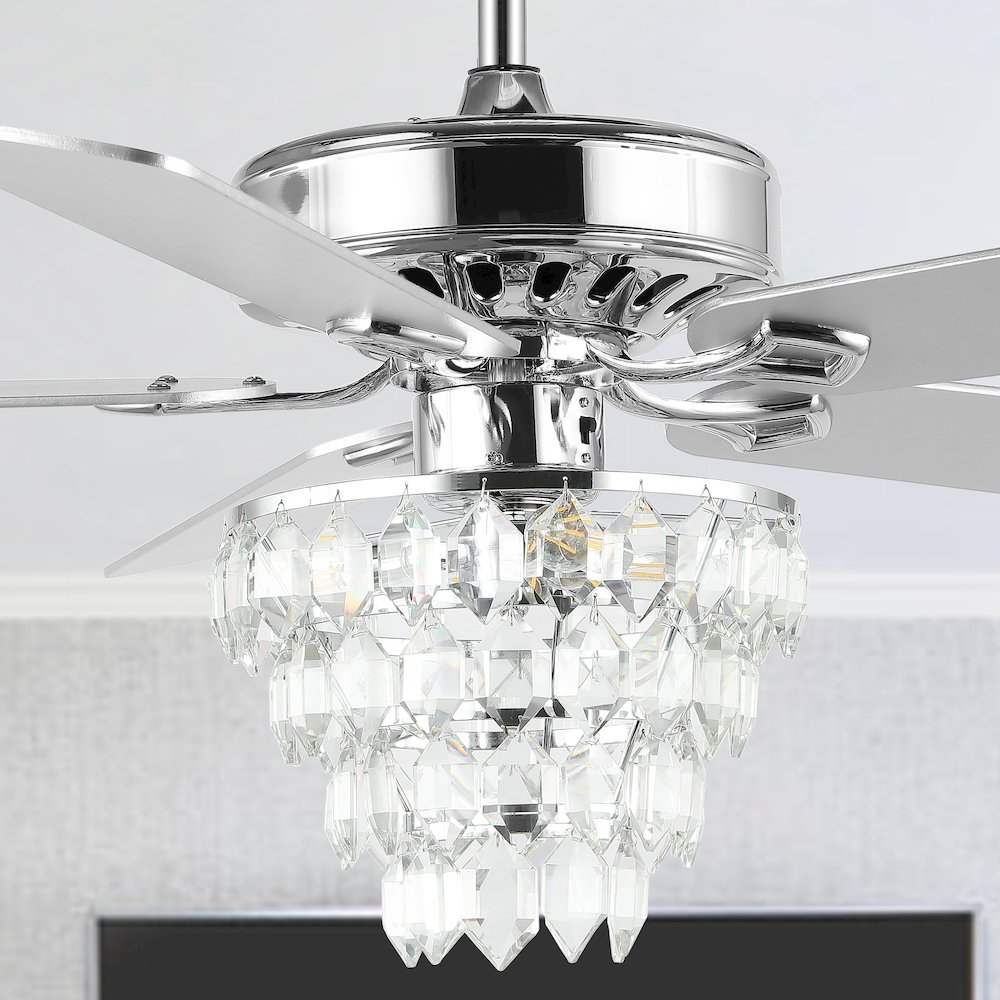 Mindy Glam Modern Crystal Shade Led Ceiling Fan With Remote. Picture 10