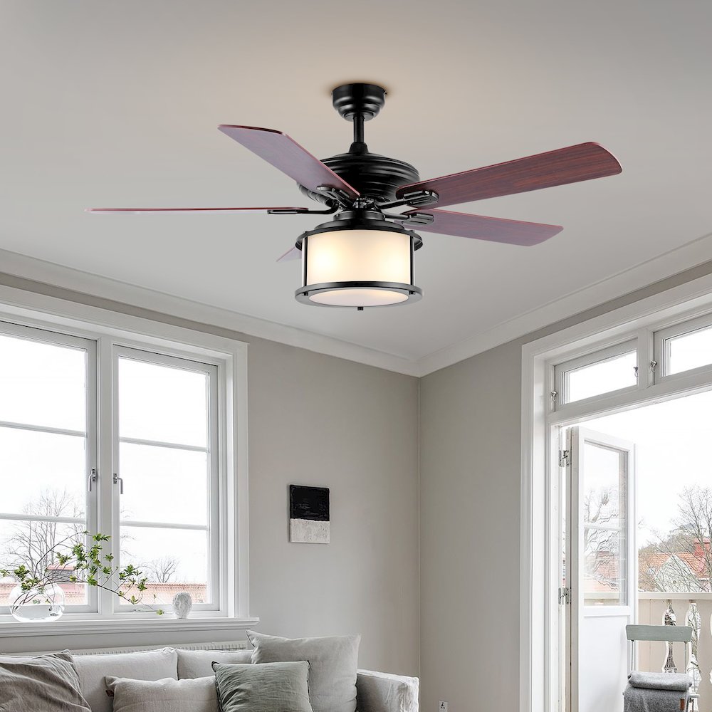 Brantley Bohemian Farmhouse Iron Led Ceiling Fan. Picture 7