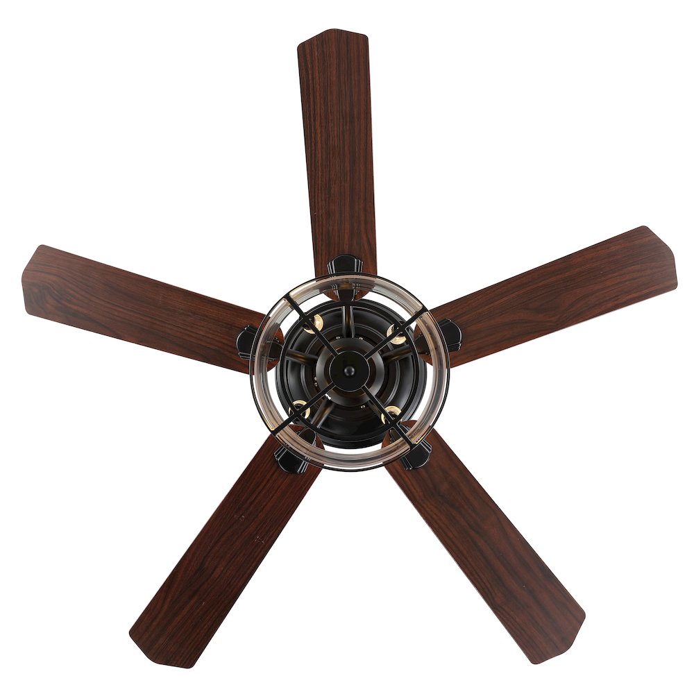 Braxton Farmhouse Industrial Iron Drum Shade Led Ceiling Fan With Remote. Picture 6