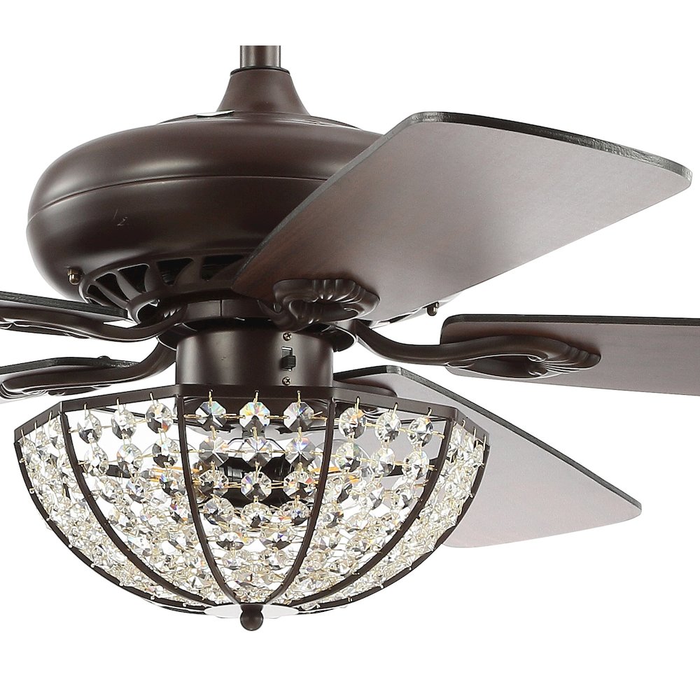 Joanna Bronze Crystal Led Ceiling Fan With Remote. Picture 3