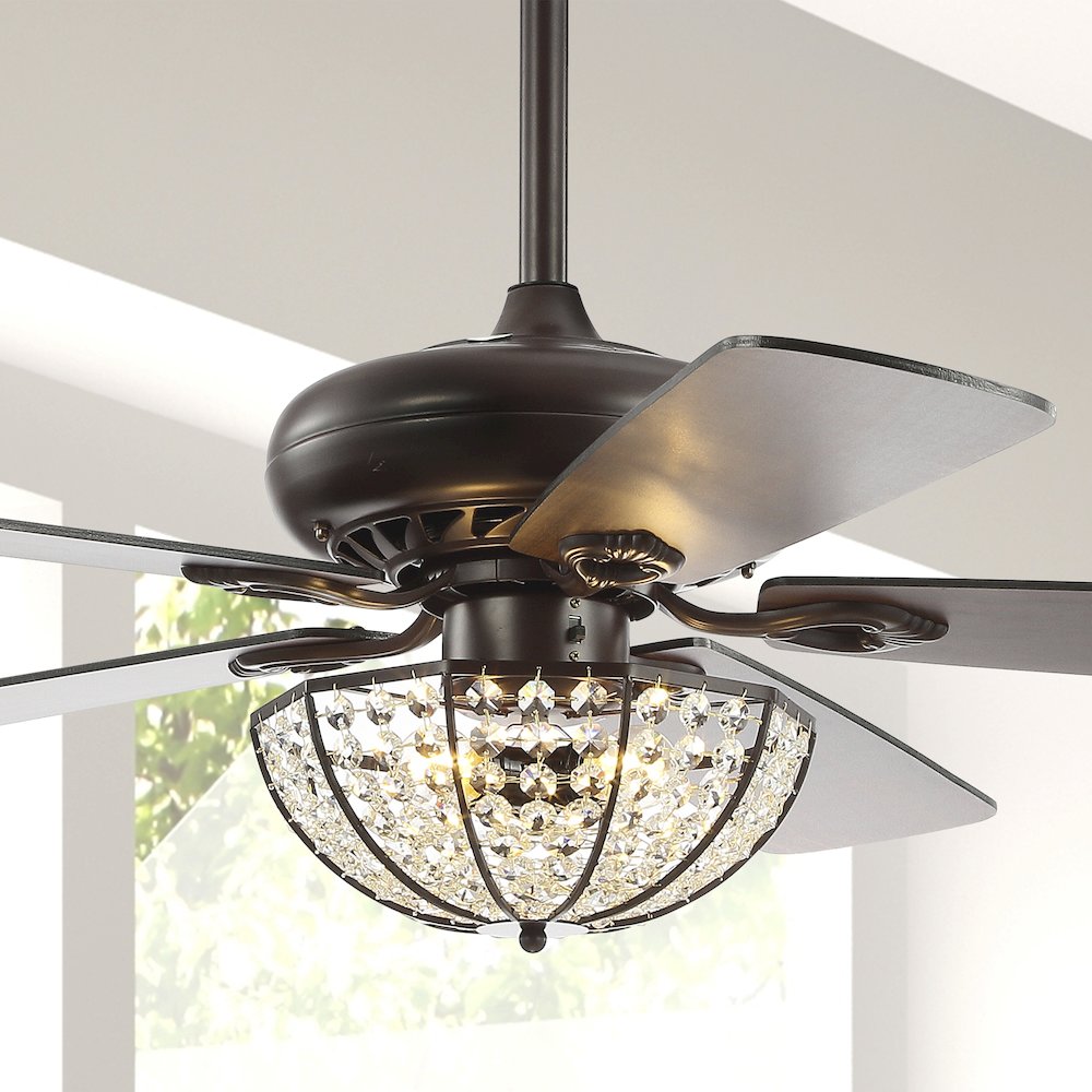 Joanna Bronze Crystal Led Ceiling Fan With Remote. Picture 11