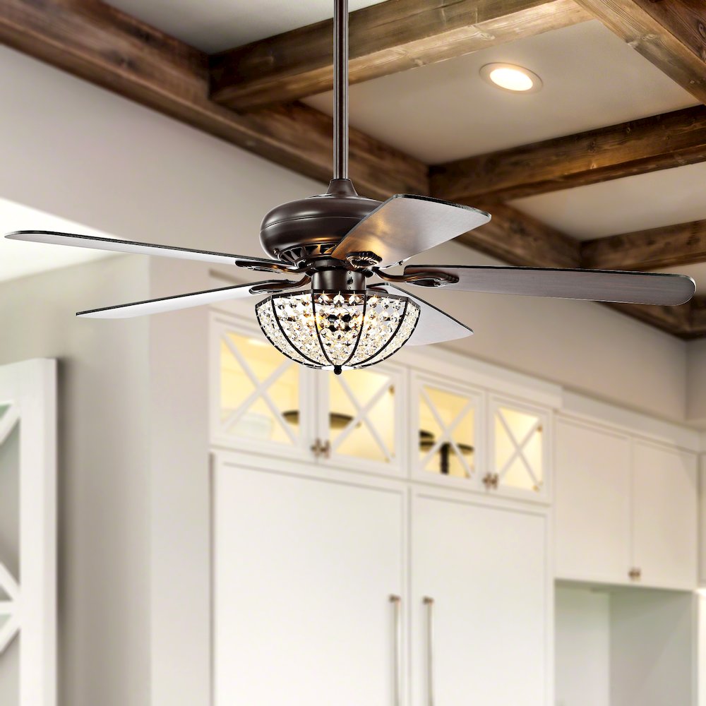 Joanna Bronze Crystal Led Ceiling Fan With Remote. Picture 10