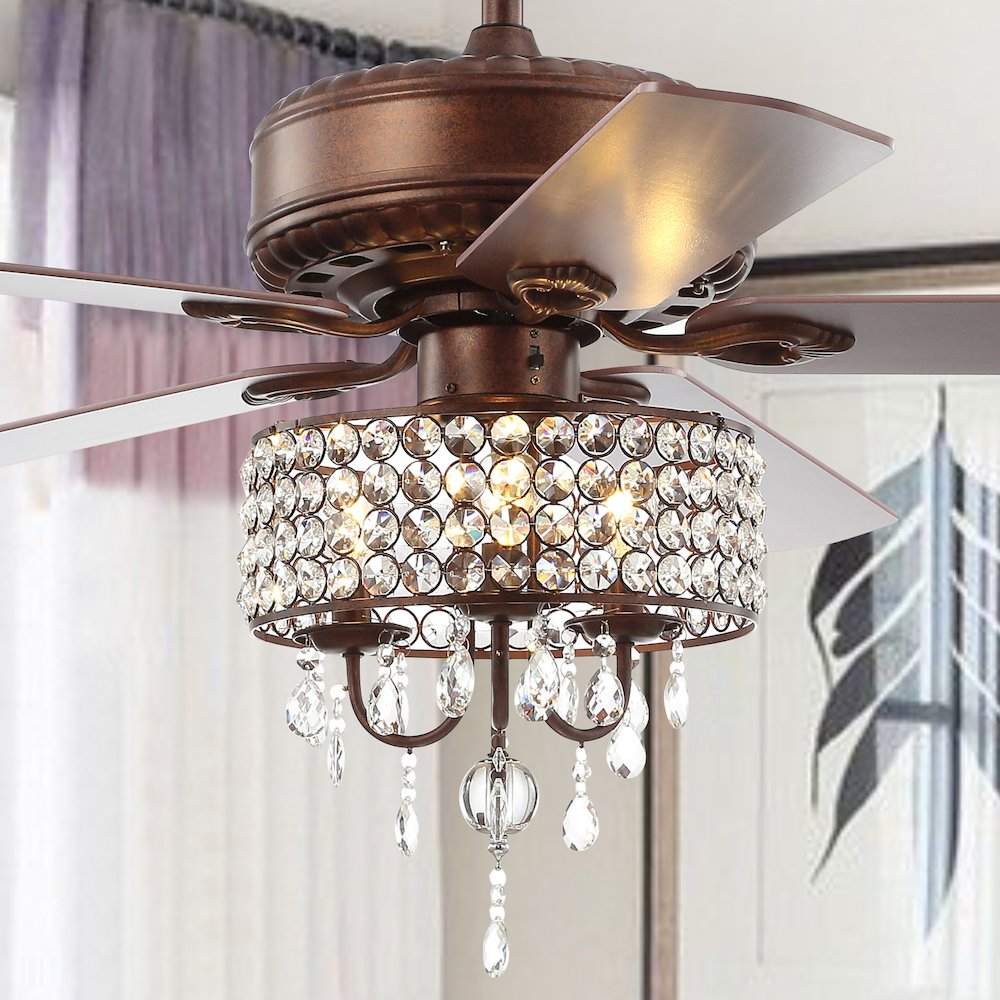 Becky Crystal Led Chandelier Fan With Remote. Picture 11