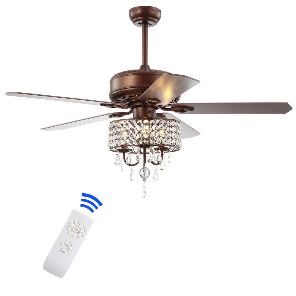 Becky Crystal Led Chandelier Fan With Remote. Picture 1