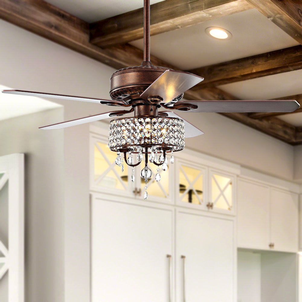 Becky Crystal Led Chandelier Fan With Remote. Picture 10