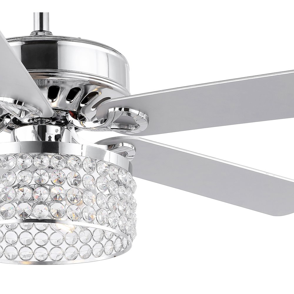Kristie Crystal/Metal Modern Glam Drum Led Ceiling Fan With Remote. Picture 3