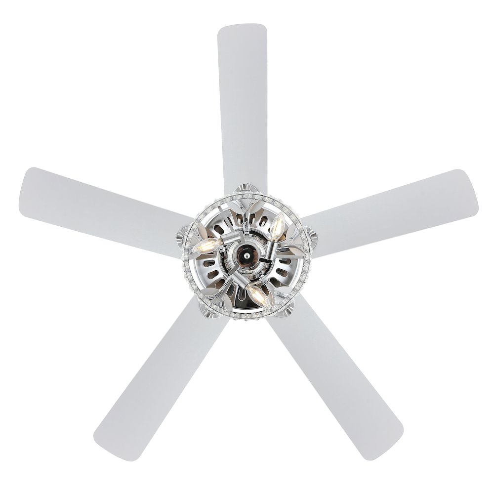 Kristie Crystal/Metal Modern Glam Drum Led Ceiling Fan With Remote. Picture 6
