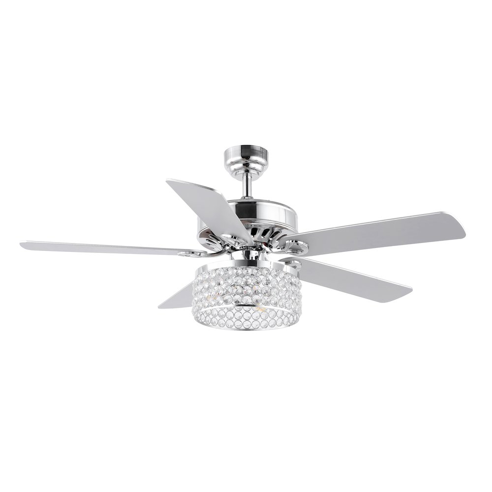 Kristie Crystal/Metal Modern Glam Drum Led Ceiling Fan With Remote. Picture 2