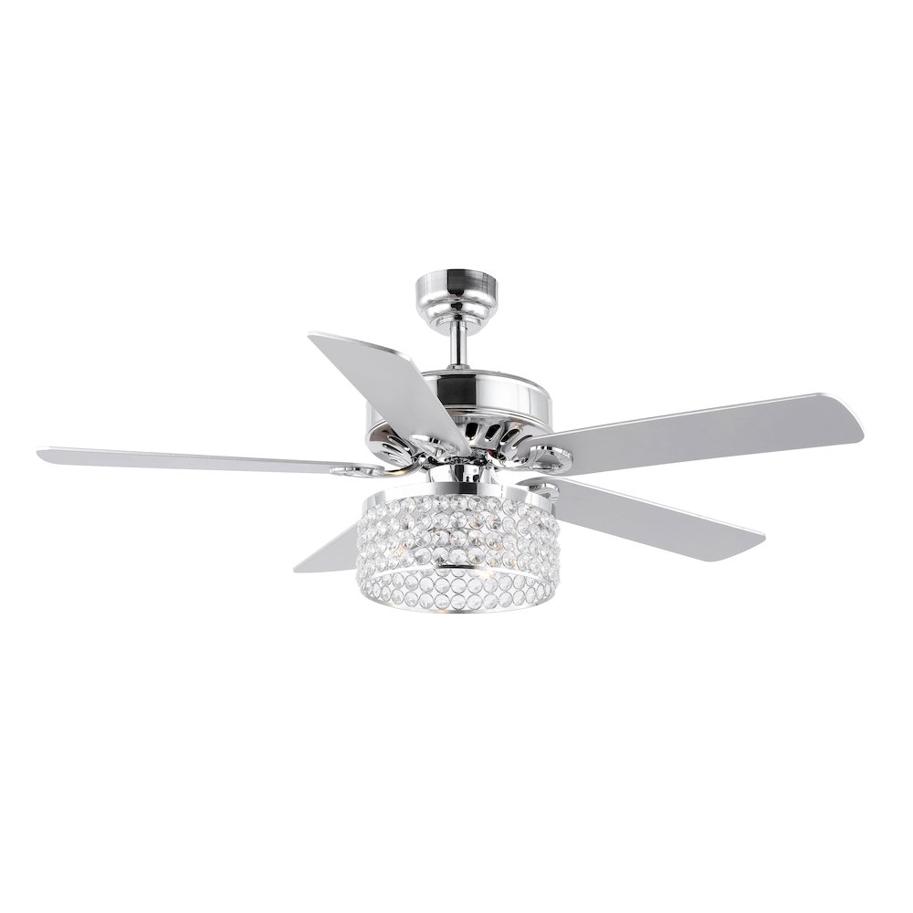 Kristie Crystal/Metal Modern Glam Drum Led Ceiling Fan With Remote. Picture 1