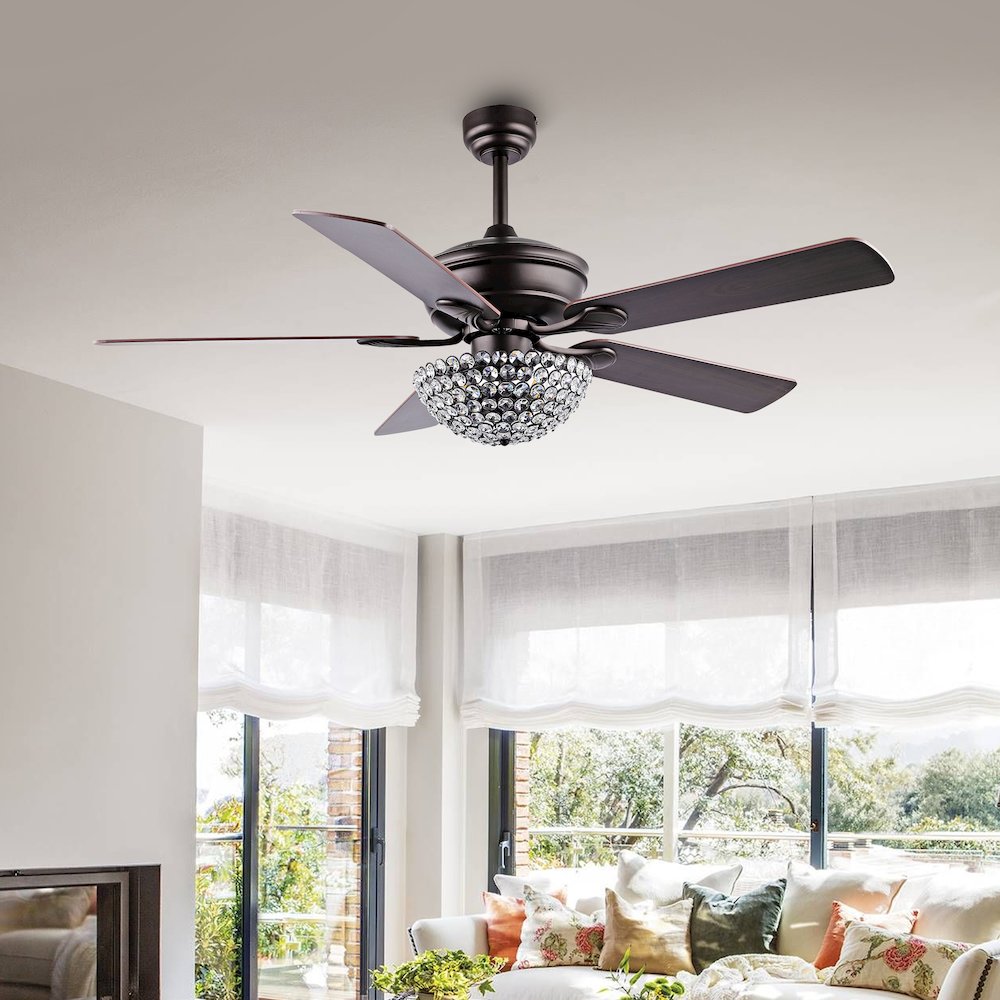 Cammy Traditional Transitional Iron Led Ceiling Fan. Picture 9