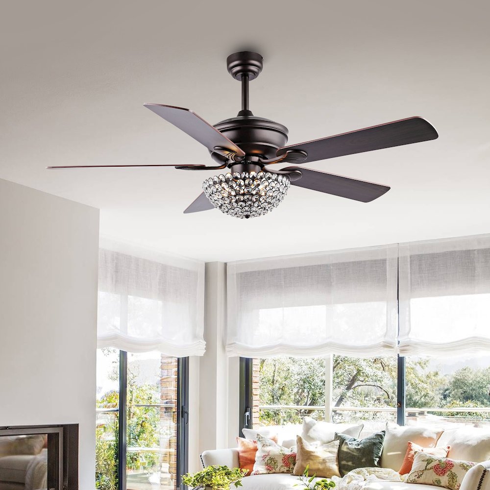 Cammy Traditional Transitional Iron Led Ceiling Fan. Picture 8