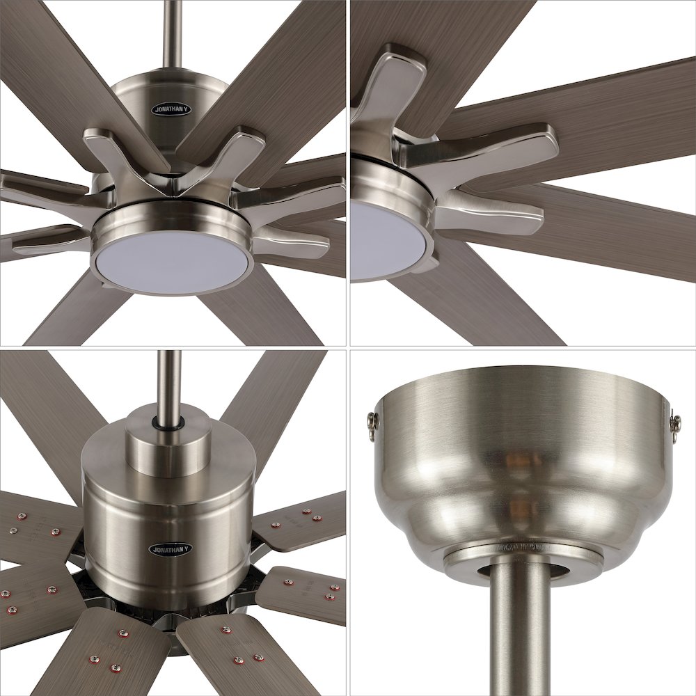 Octo Contemporary Industrial Iron/Plastic Ceiling Fan With Integrated Led Light. Picture 7