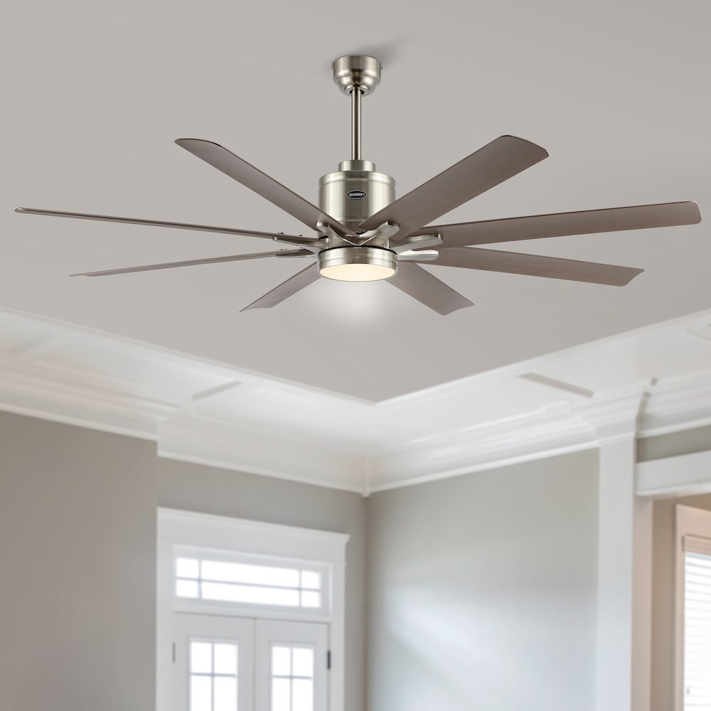 Octo Contemporary Industrial Iron/Plastic Ceiling Fan With Integrated Led Light. Picture 1
