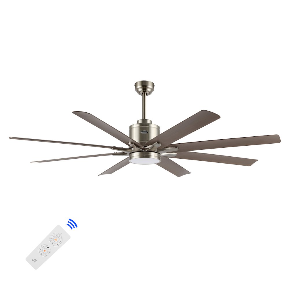 Octo Contemporary Industrial Iron/Plastic Ceiling Fan With Integrated Led Light. Picture 4