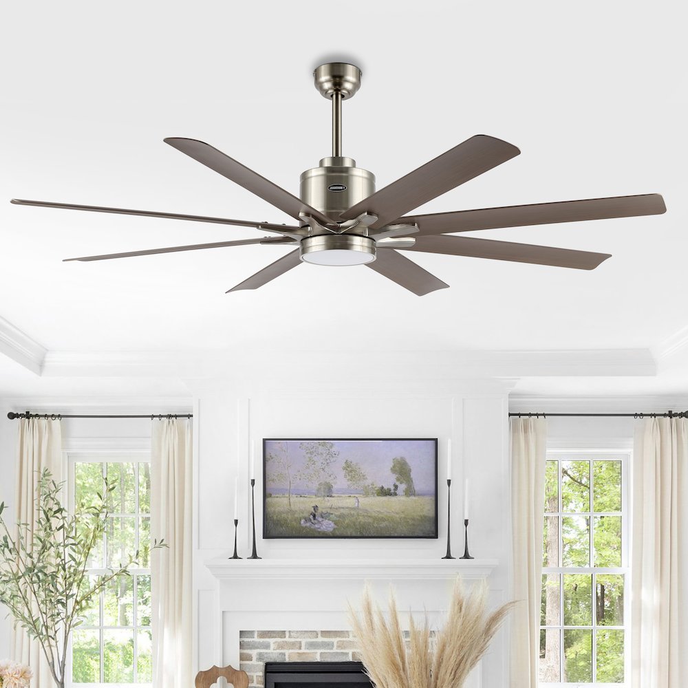 Octo Contemporary Industrial Iron/Plastic Ceiling Fan With Integrated Led Light. Picture 13