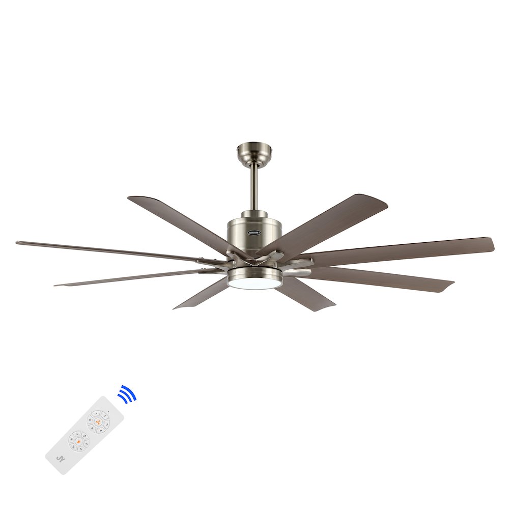 Octo Contemporary Industrial Iron/Plastic Ceiling Fan With Integrated Led Light. Picture 6