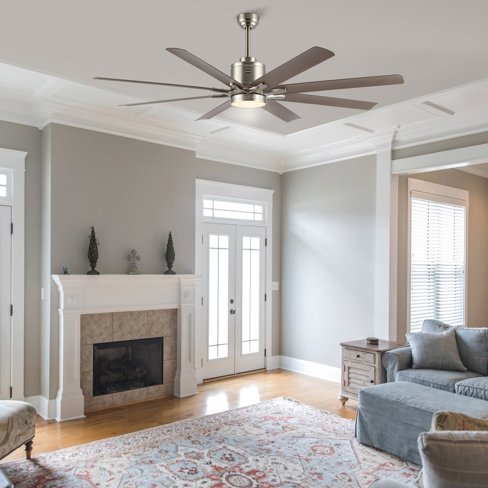 Octo Contemporary Industrial Iron/Plastic Ceiling Fan With Integrated Led Light. Picture 2