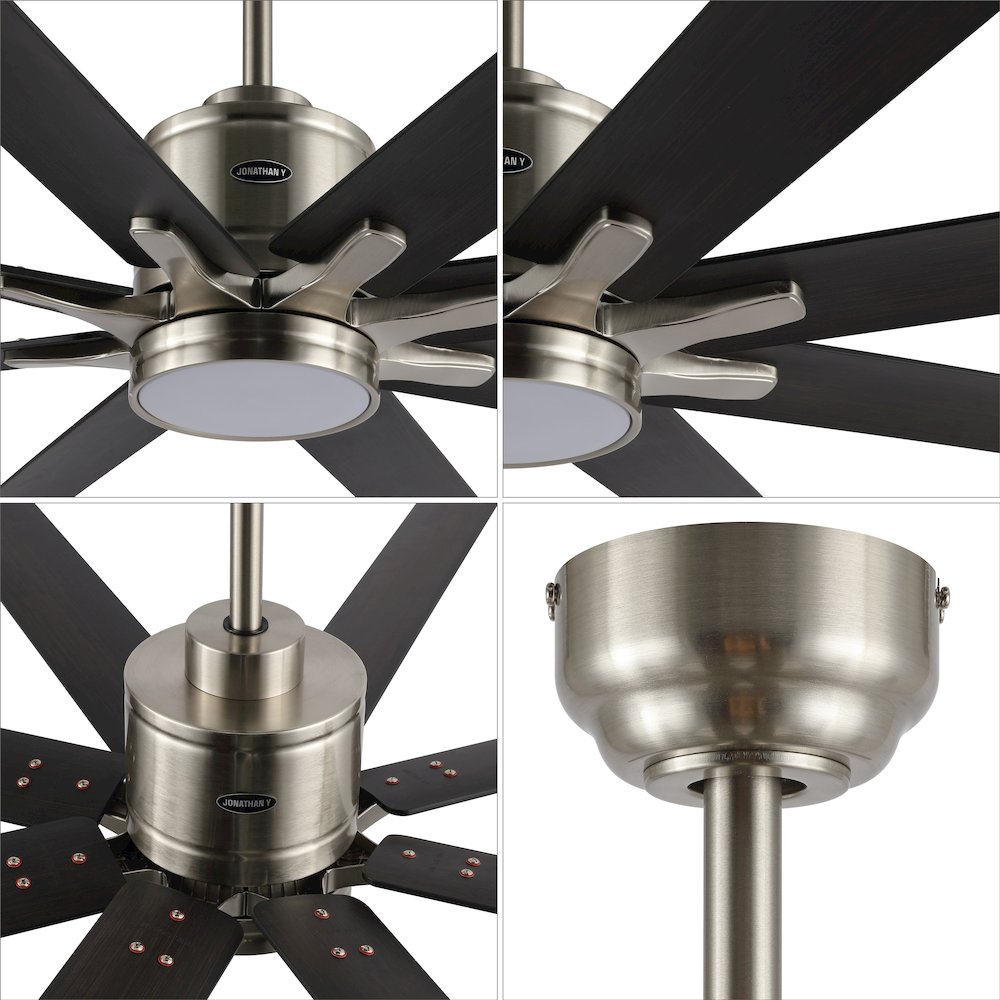 Octo Contemporary Industrial Iron/Plastic Ceiling Fan With Integrated Led Light. Picture 7